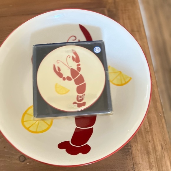 Tag Ltd Lobster Lemon Appetizer Plates and Lobster Serving Bowl - Picture 1 of 10
